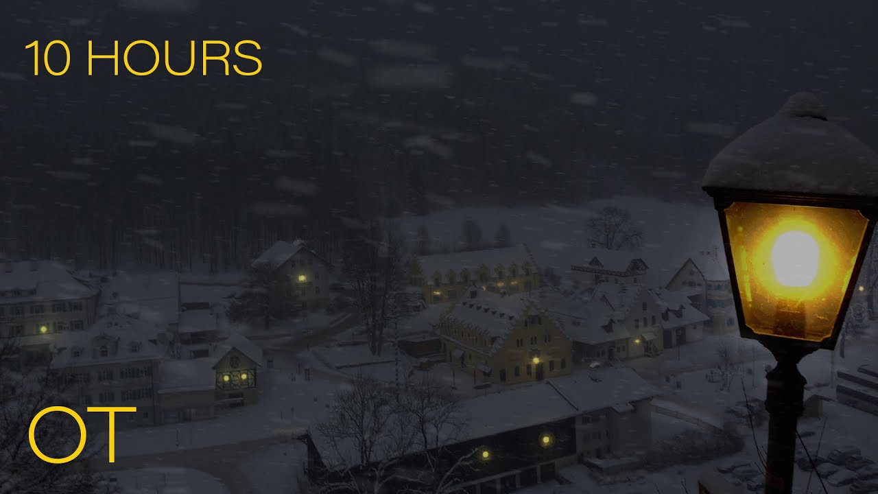 Blizzard in an Alpine Village | Howling Wind & Blowing Snow | Relax | Study | Sleep | 10 HOURS