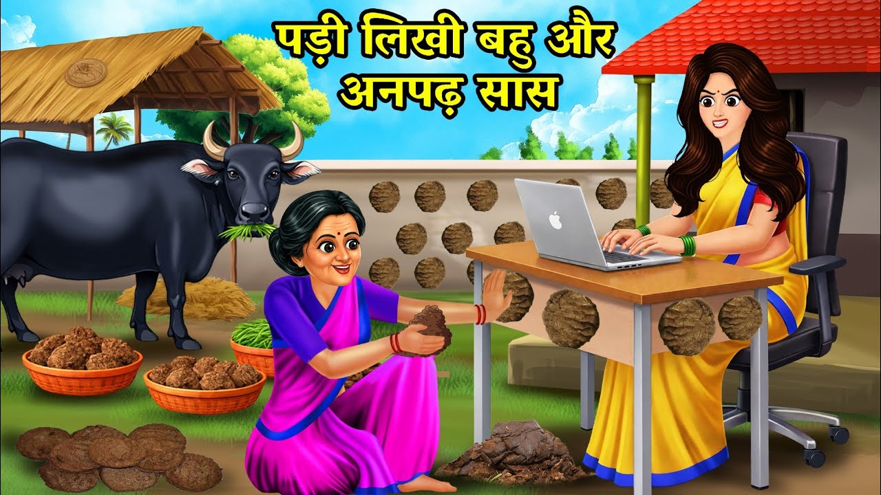पढ़ी-लिखी बहु को मिली अनपढ़ सास | Saas Bahu Cartoon Story | Hindi Animated Kahani