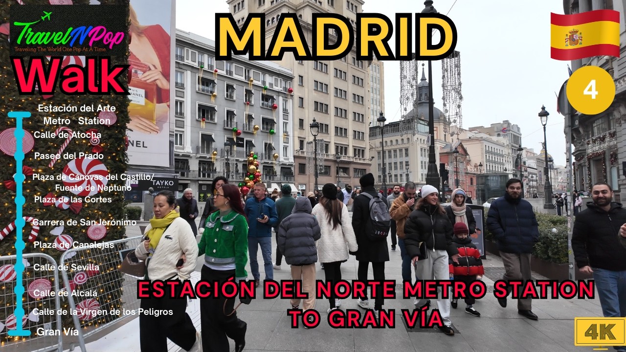 🇪🇸 Madrid Walking Tour #4: From Atocha to Gran Vía | Paseo del Prado & Neptuno Fountain
