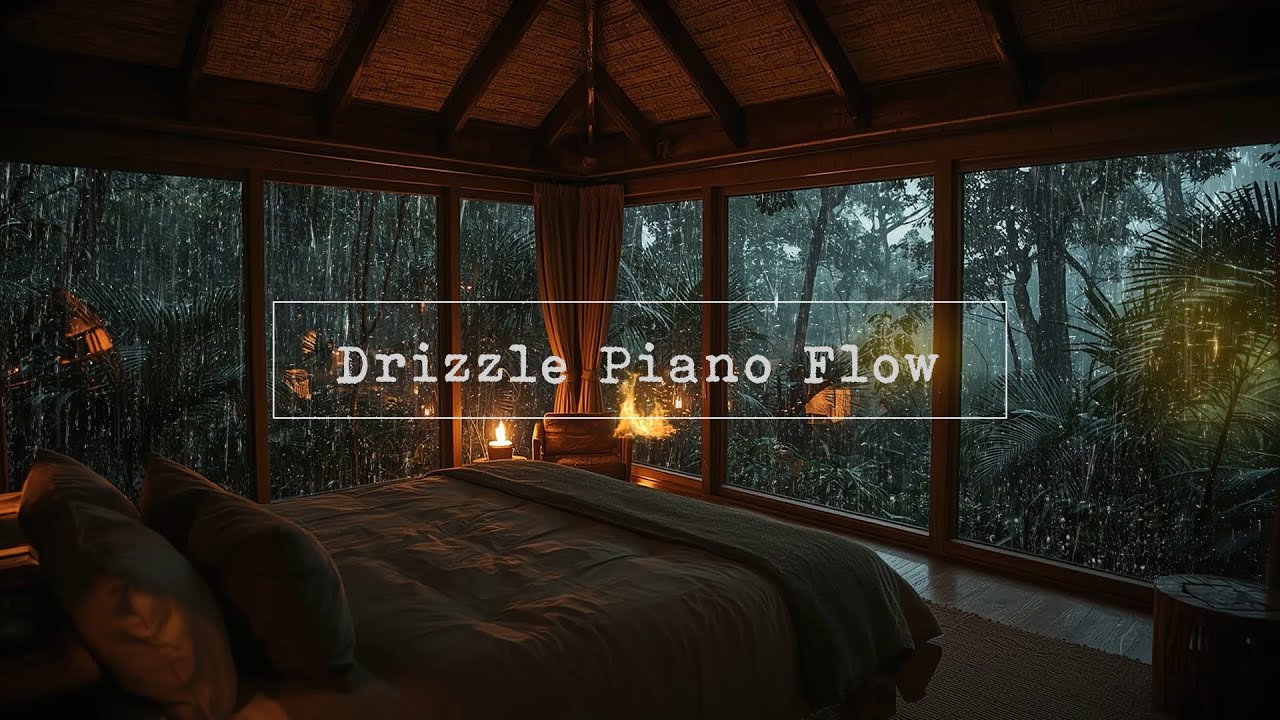 Gentle Nightfall Rain, Soft Piano for Deep Sleep