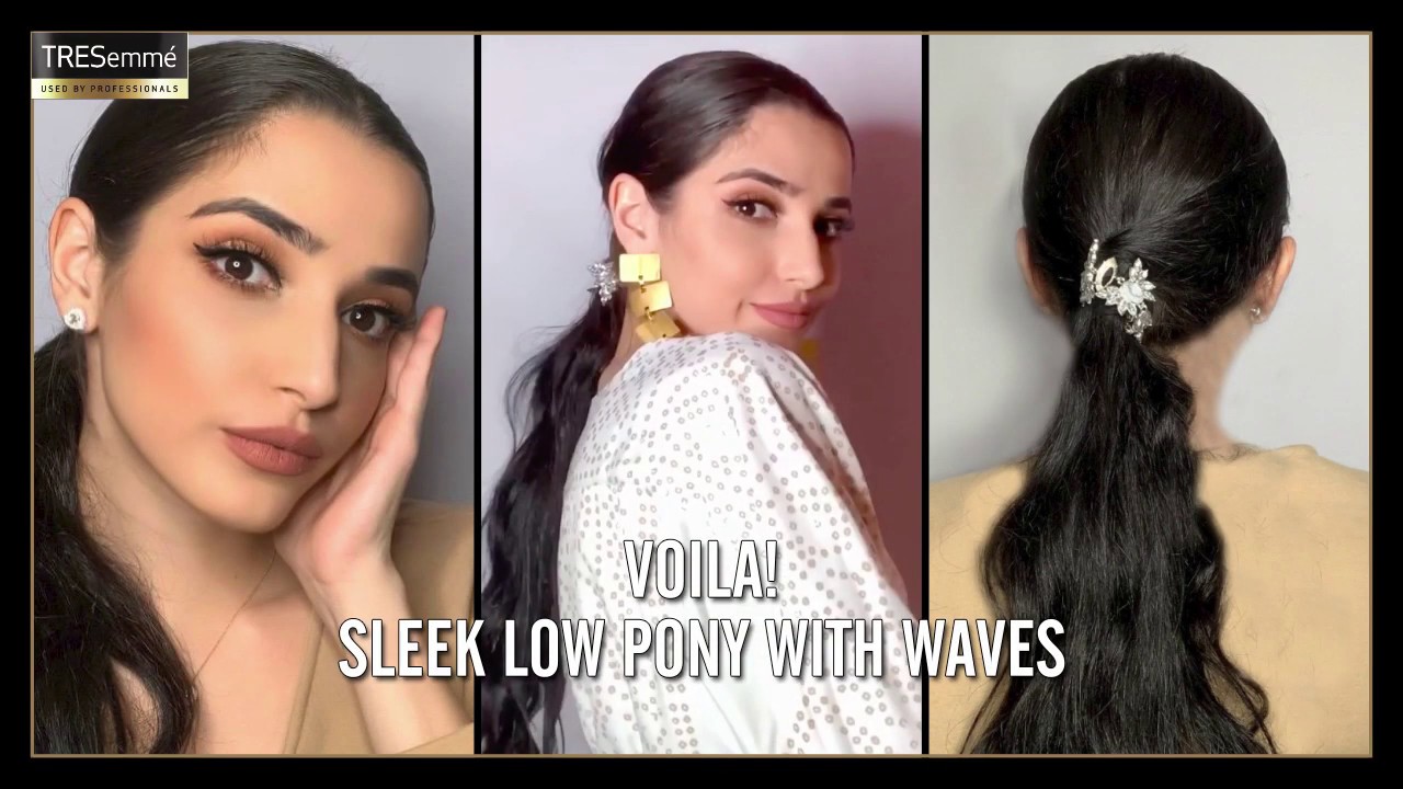 Eid Ready | Sleek Low Ponytail with Waves DIY Tutorial