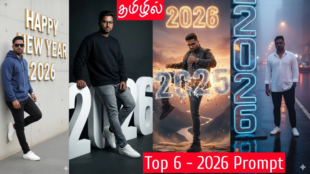 New Year Prompt 2026 in Tamil | Viral AI Photo Editing Tamil | New Year AI Photo in Gemini & CHATGPT