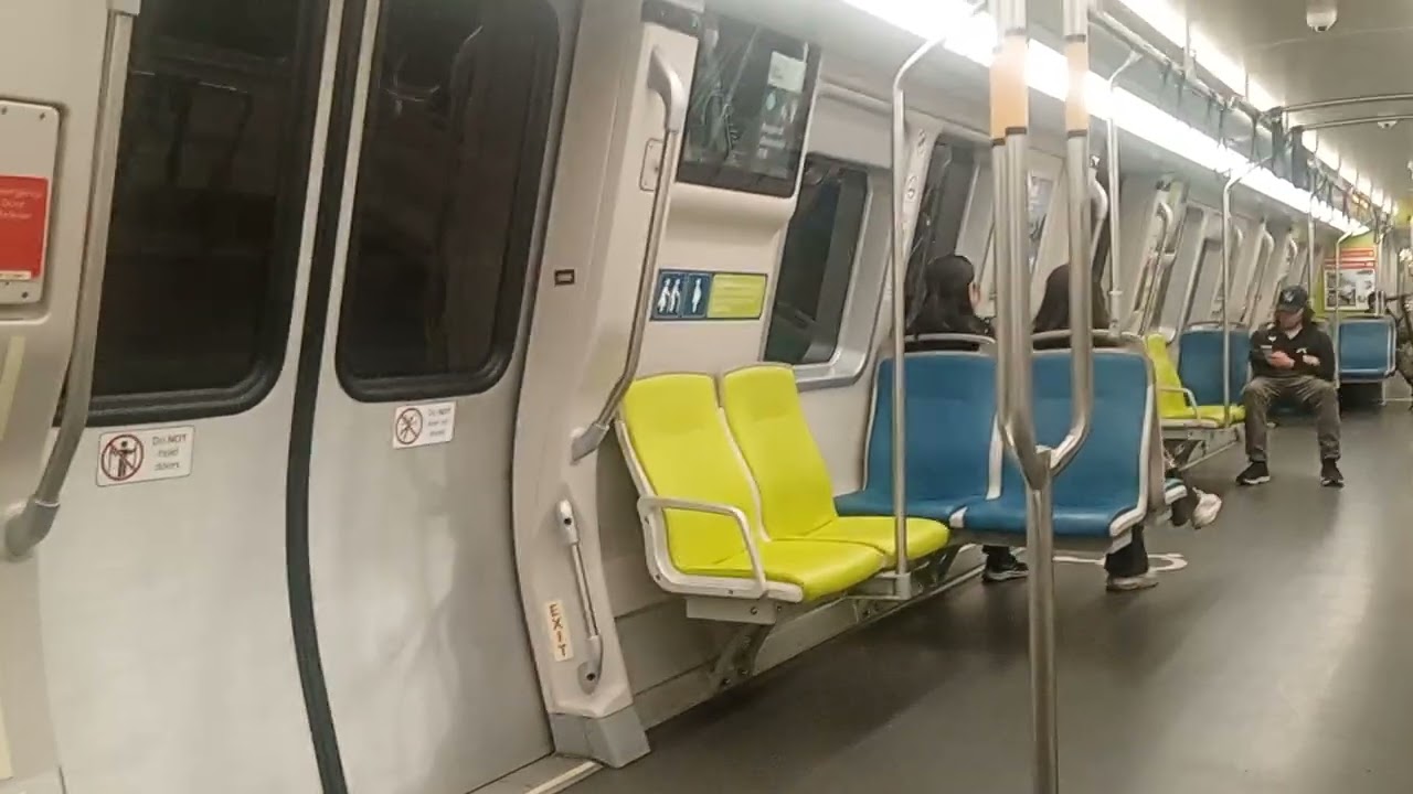 BART Green Line Train on Transbay Tube Video 2