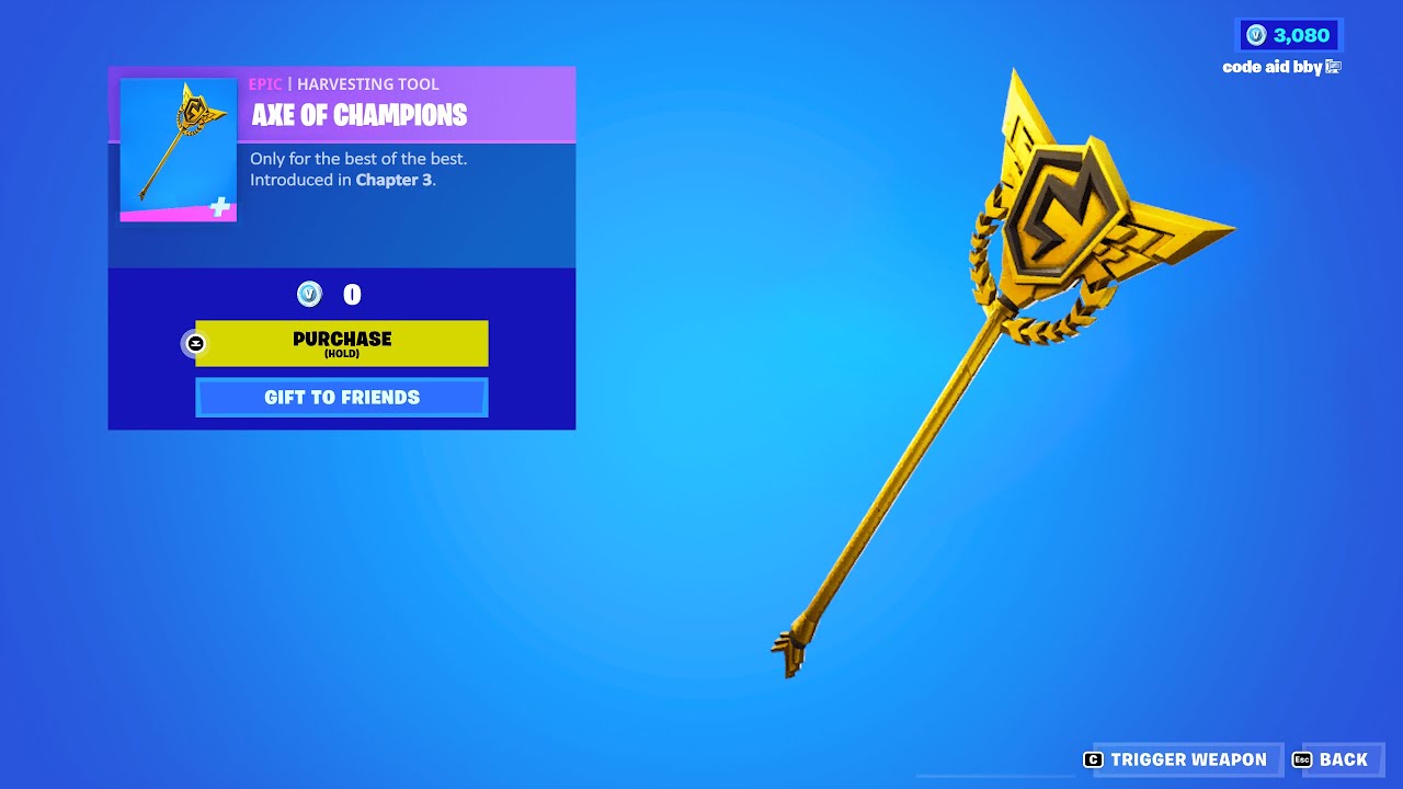 the rarest pickaxe is now free