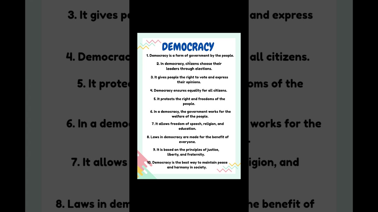 10 lines on democracy/short essay on democracy/ democracy essay in English/what is democracy