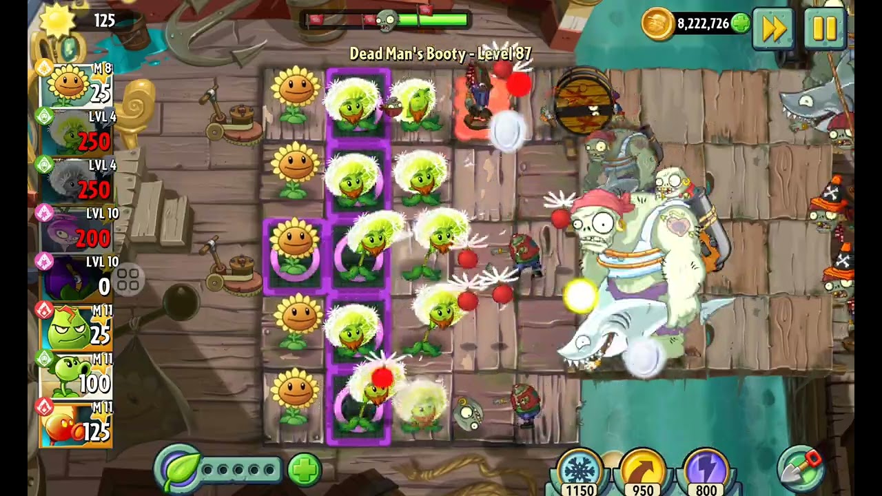 Plants Vs Zombies 2: Dead Man's Booty level 87 #zombies #games #plantsvszombies #pvz #jump