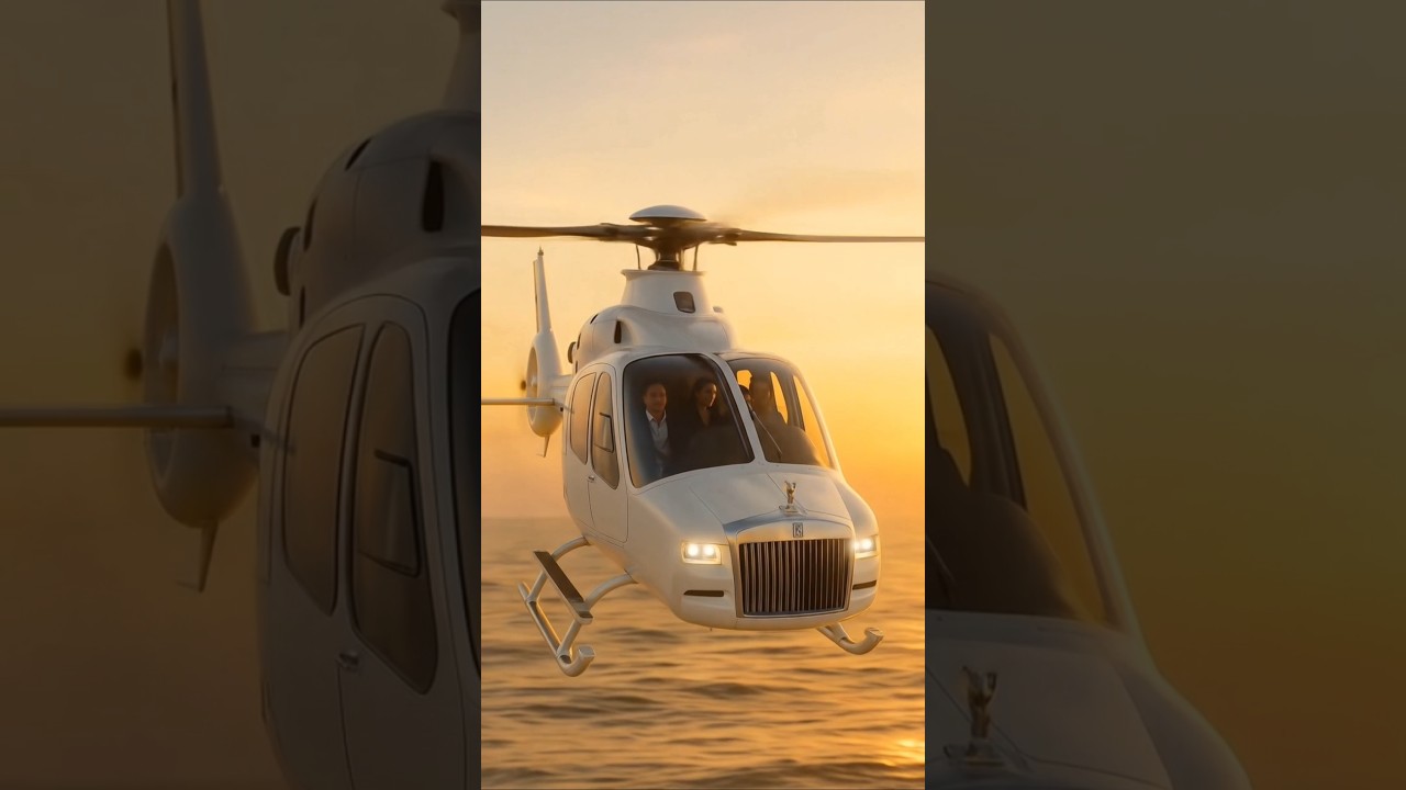 Rolls-Royce Helicopter in the Sky! 🚁💎 | Ultra Luxury Sunrise Ride #Shorts #shortvideo