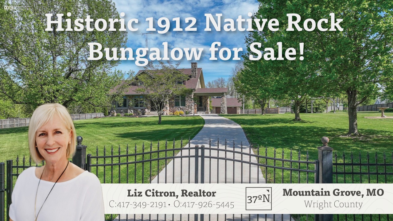 Missouri Historic 1912 Rock Bungalow Home for Sale | Mountain Grove, MO