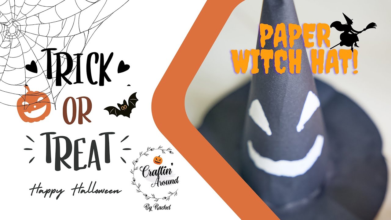 Halloween Paper Witch Hats #craft #paperhat #homemadepapercraft #halloween #witchhat #halloweenhat