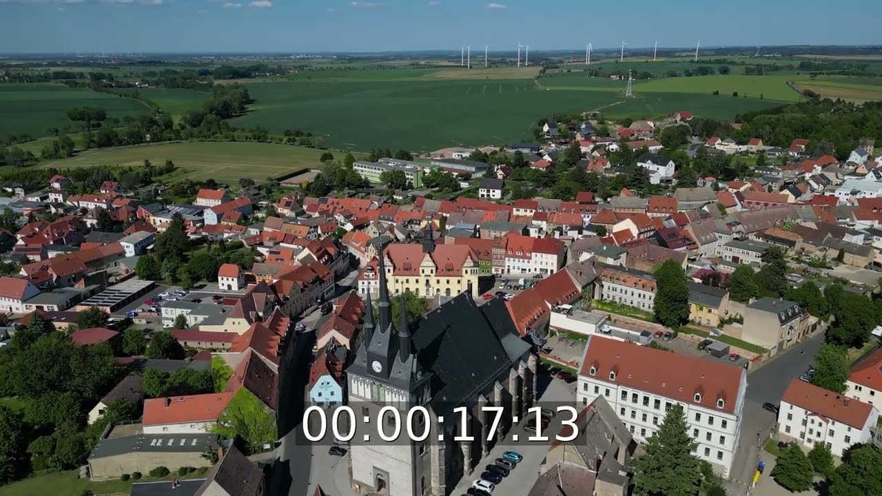 Stadtzentrum im Innenstadtbereich in Lommatzsch im Bundesland Sachsen, Deutschland