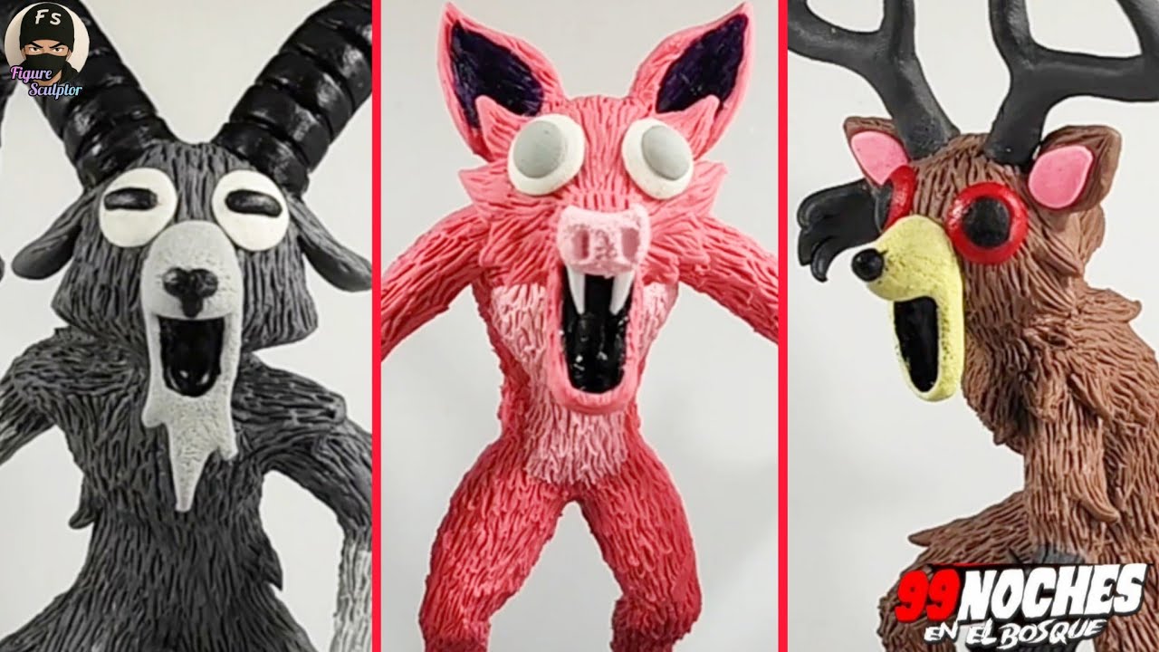 Como Hacer a la CABRA🐏 el MURCIÉLAGO🦇 y el CIERVO🦌 en Plastilina || 99 Noches en el Bosque || ROBLOX
