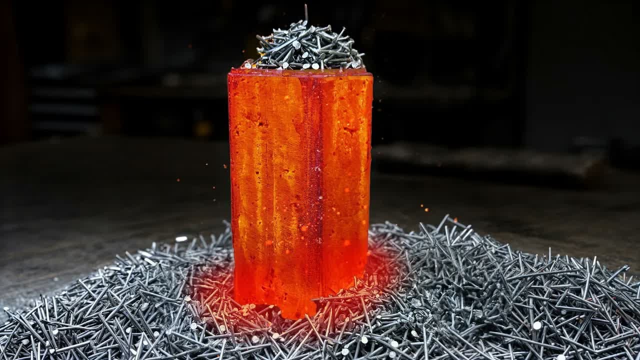 From Nails to Damascus Steel Knife ｜ Forging a Patterned Blade