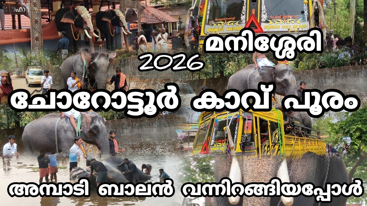 മനിശ്ശേരി ചോറട്ടൂർ കാവ് ഭഗവതി ക്ഷേത്രത്തിലെ പൂരം 2026 പടിഞ്ഞാറേമുക്കിന് അമ്പാടി ബാലൻ വന്നപ്പോൾ.