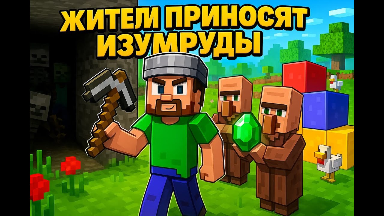 Minecraft: Я разбогател с жителями! 💰 Кубы удачи снова творят хаос! [Cube Survival #2]