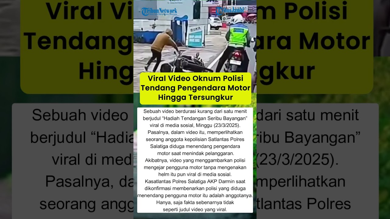 Viral Video Oknum Polisi Tendang Pengendara Motor Hingga Tersungkur