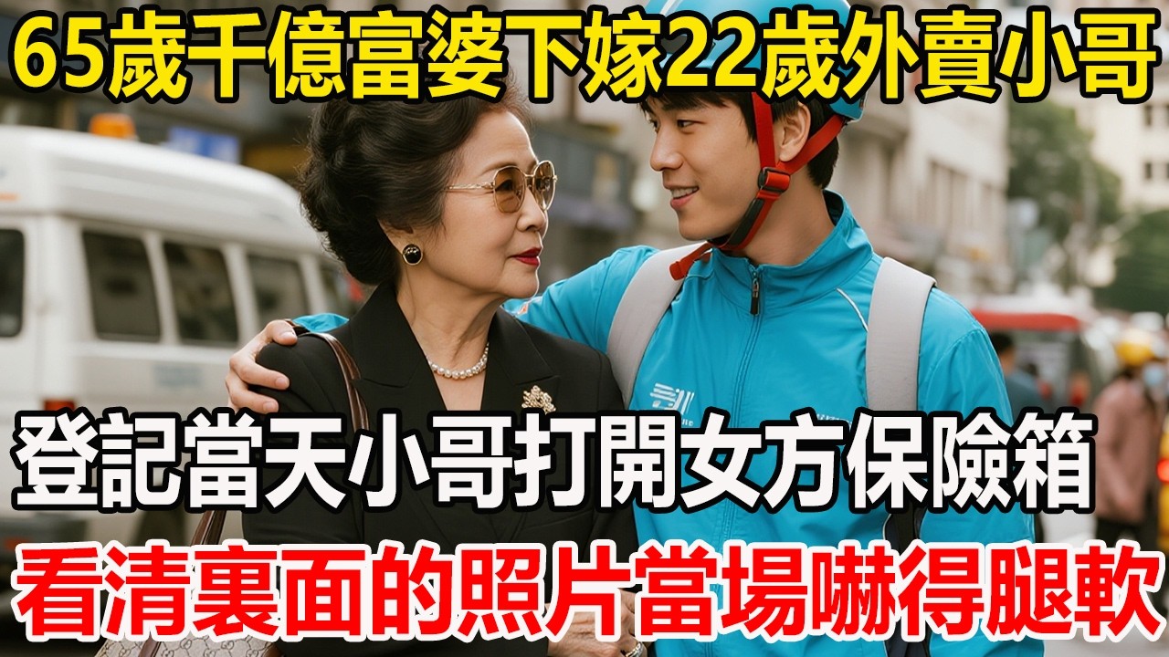 65歲千億富婆下嫁22歲外賣小哥，登記當天小哥偷偷打開女方保險箱，看清裏面的照片當場嚇得腿軟！