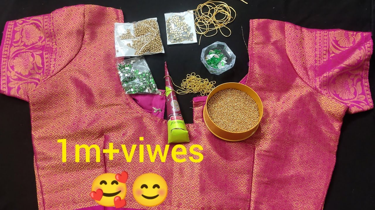 Aari& maggam work blouse design with normal needle 🪡