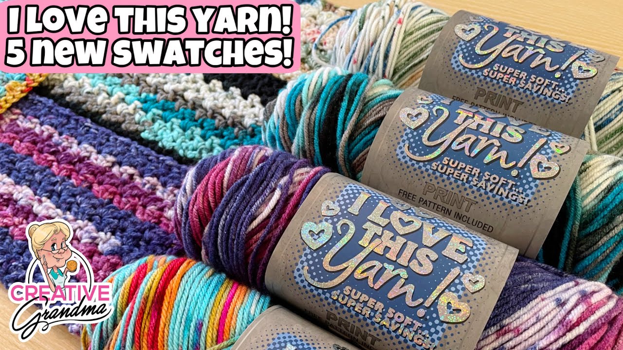Yarn Swatch Time - I Love This Yarn - Five More Colors -Which one is your favorite?