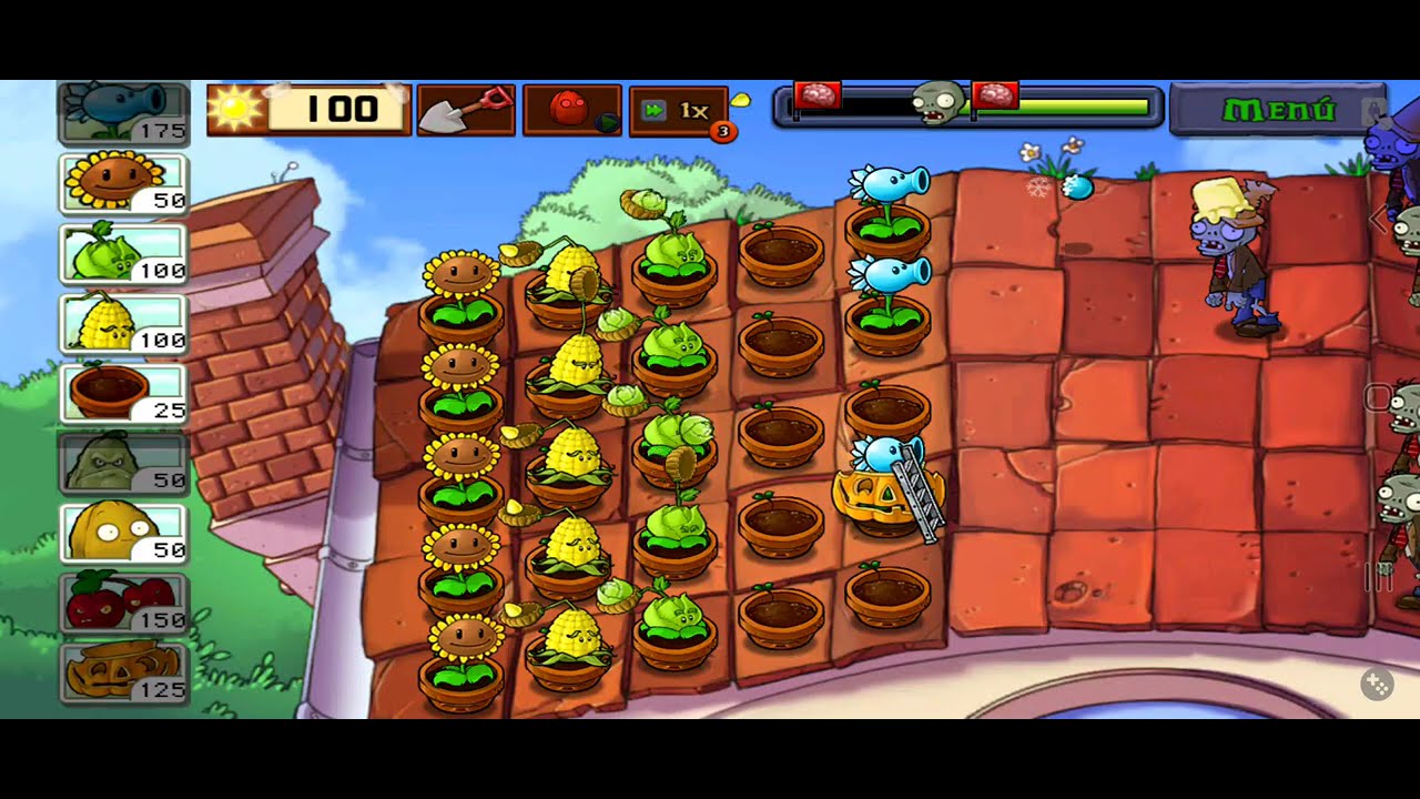 Planta vs. Zombies - Game - Tejado Nivel 3