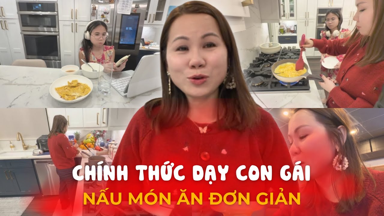 Trước Khi Bão Tuyết Vẫn Tranh Thủ Đi Ăn Lẩu, Lần Đầu Dạy Con Gái Chiên Trứng | Đến Mỹ Cùng Mai
