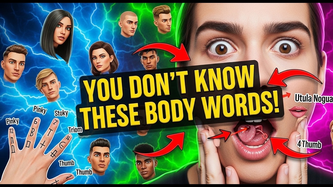 Advanced Body Vocabulary: Mouth, Hands, Hair & Features. 그림으로 배우는 신체 부위 영어 단어 🦷🖐️