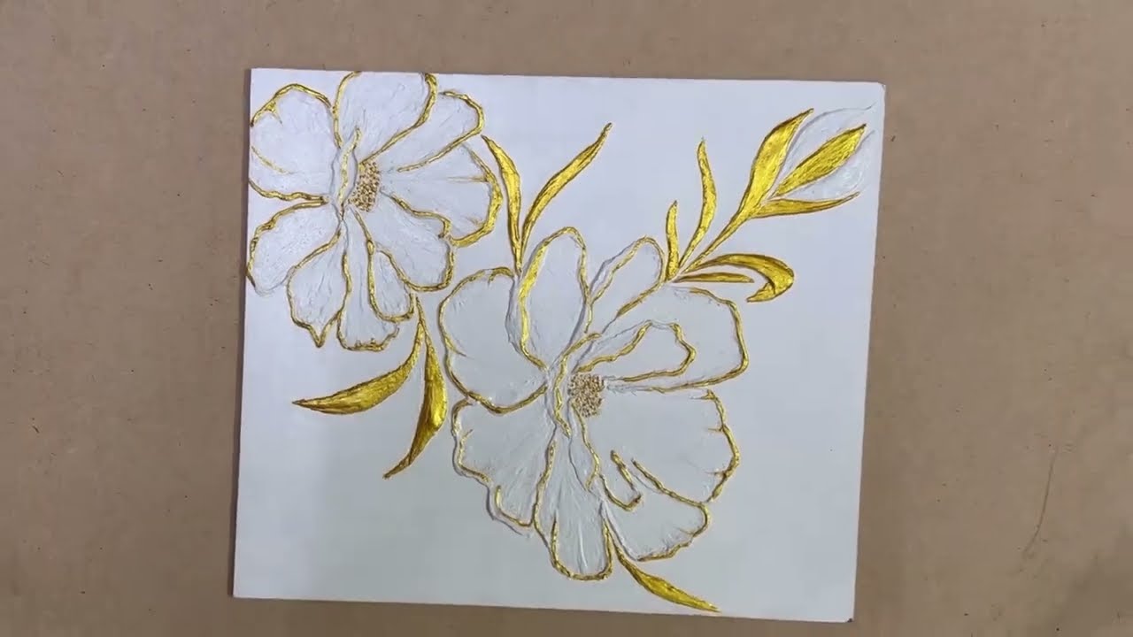 #003 New Technique | Texture Painting | Gold Leaf #art