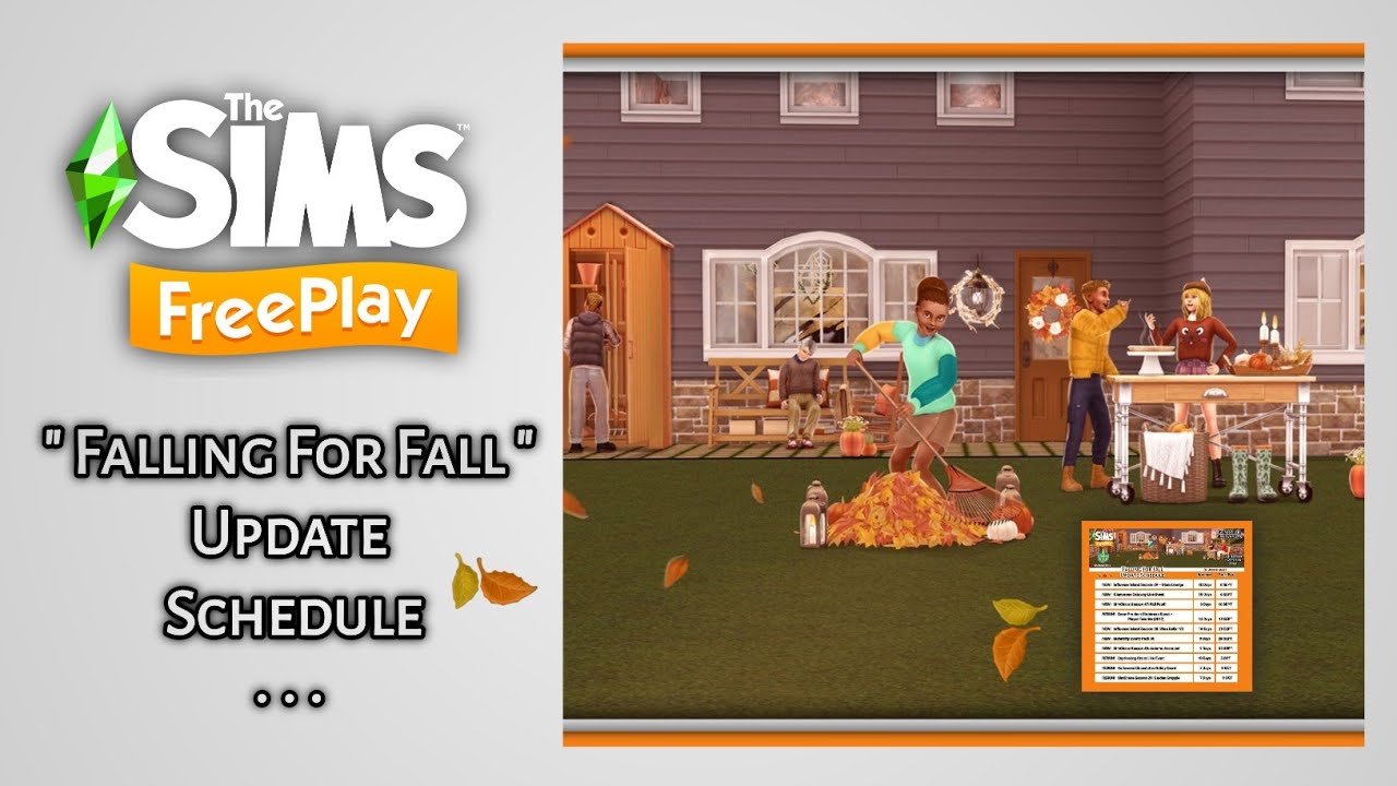 The Sims Freeplay UPDATE SCHEDULE 
