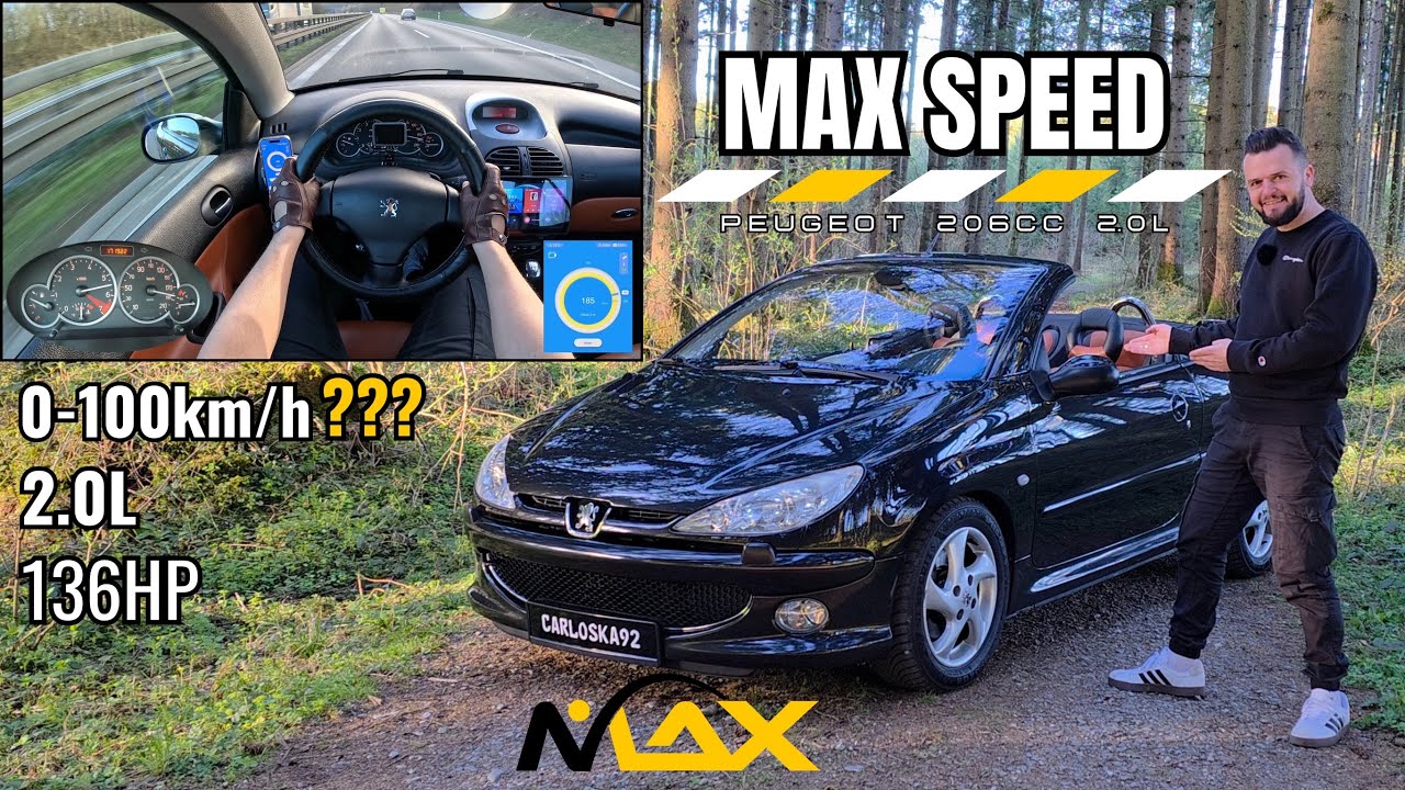 0-100km/h MAX SPEED PEUGEOT 206CC 2.0L 136 HP