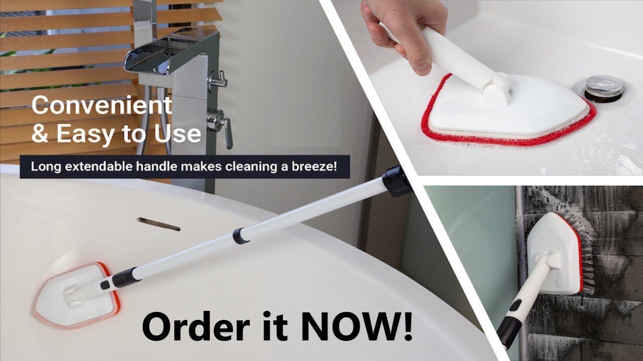 #Home Shower Scrubber with Long Extendable Handle #3 in 1 Tub Tile Scrubber Brush #Home Cleaning