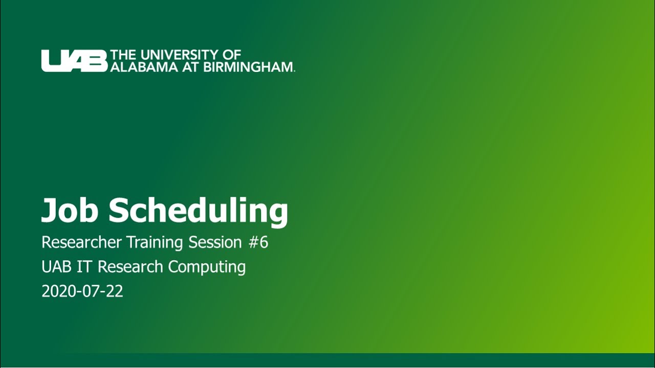 Job Scheduling [TRAIN-07-2020]