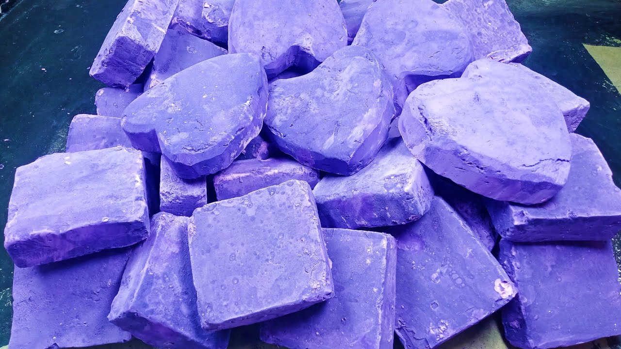 Dyed Pürple Extremely Söft Hearts & square shape Gym Chalk Mass Crush | Crispy | Satisfying | ASMR