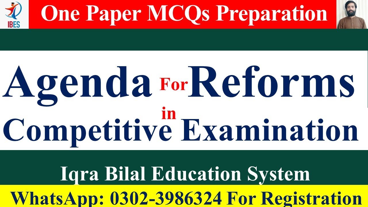 Agenda for Reforms In Competitive Examination