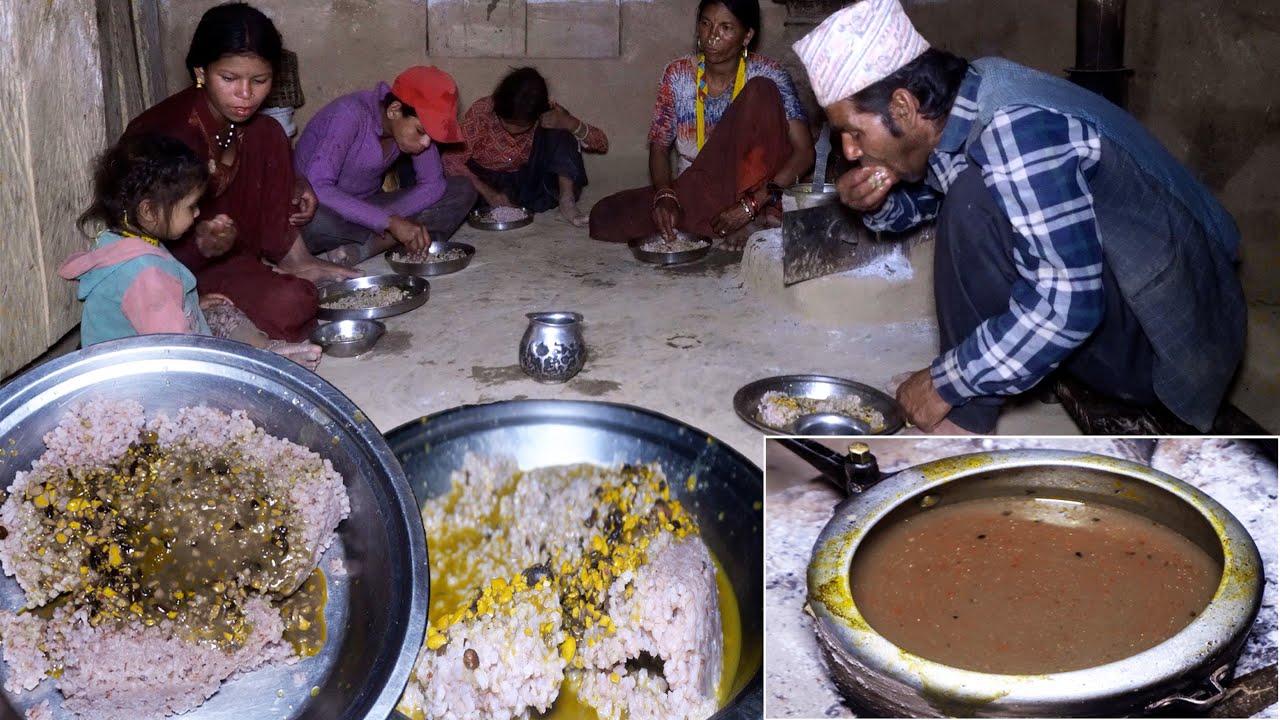 village organic food and natural cooking recipe || dharme brother family || rural Nepal ||