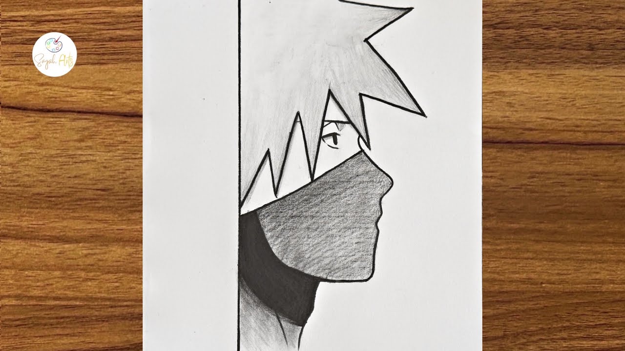 Easy Kakashi drawing for beginners | How to draw Kakashi step-by-step |  Easy anime drawing