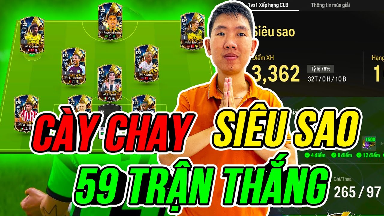 TH&Agrave;NH HO&Agrave; Ho&agrave;n Tất H&agrave;nh Tr&igrave;nh C&agrave;y Chay l&ecirc;n Si&ecirc;u Sao sau 5 Ng&agrave;y với 59 Trận Thắng | FC Online
