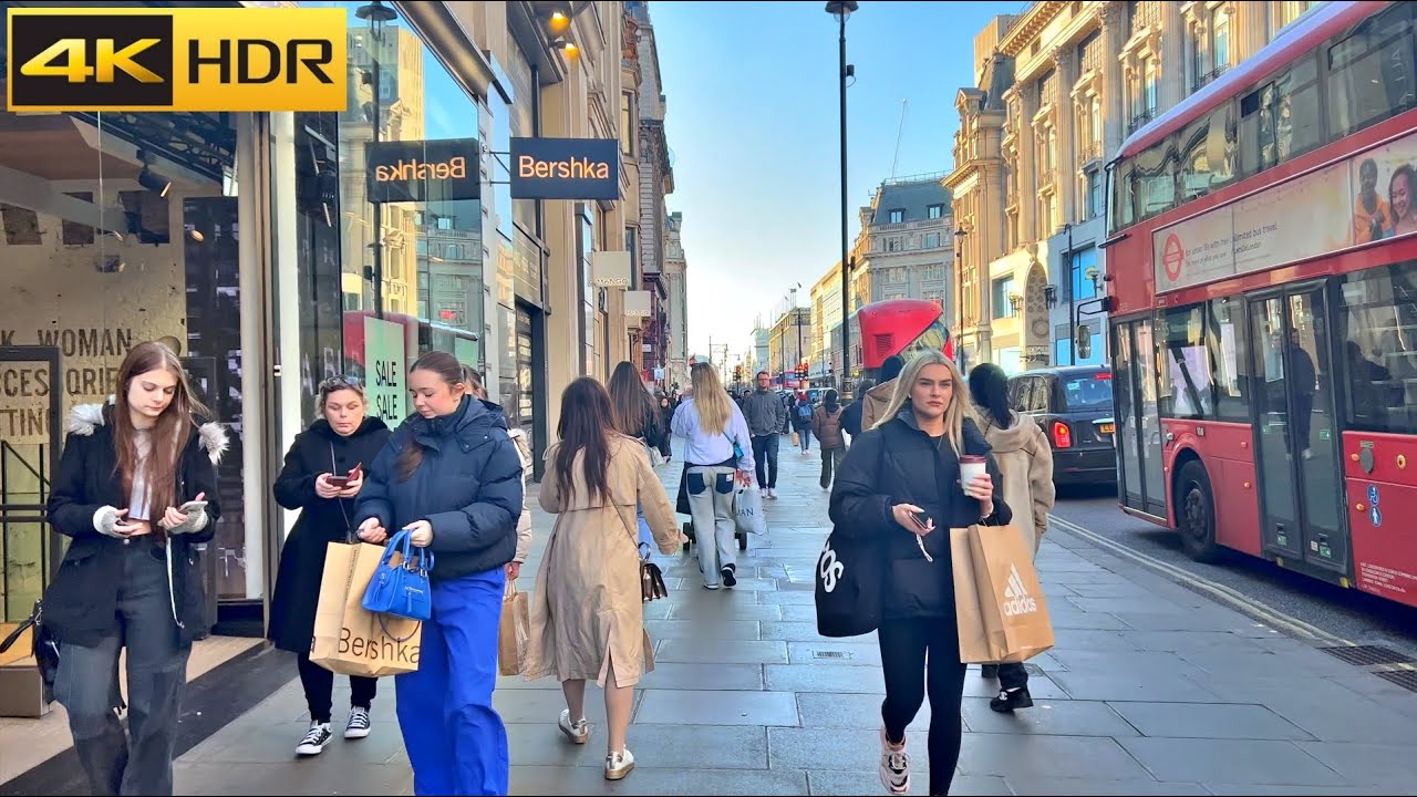 London Walk in Feb 2023 | A Sunny Day in Central London [4K HDR]