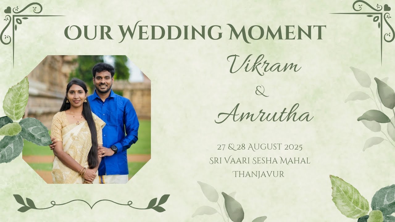 Vikram & Amrutha wedding live streaming