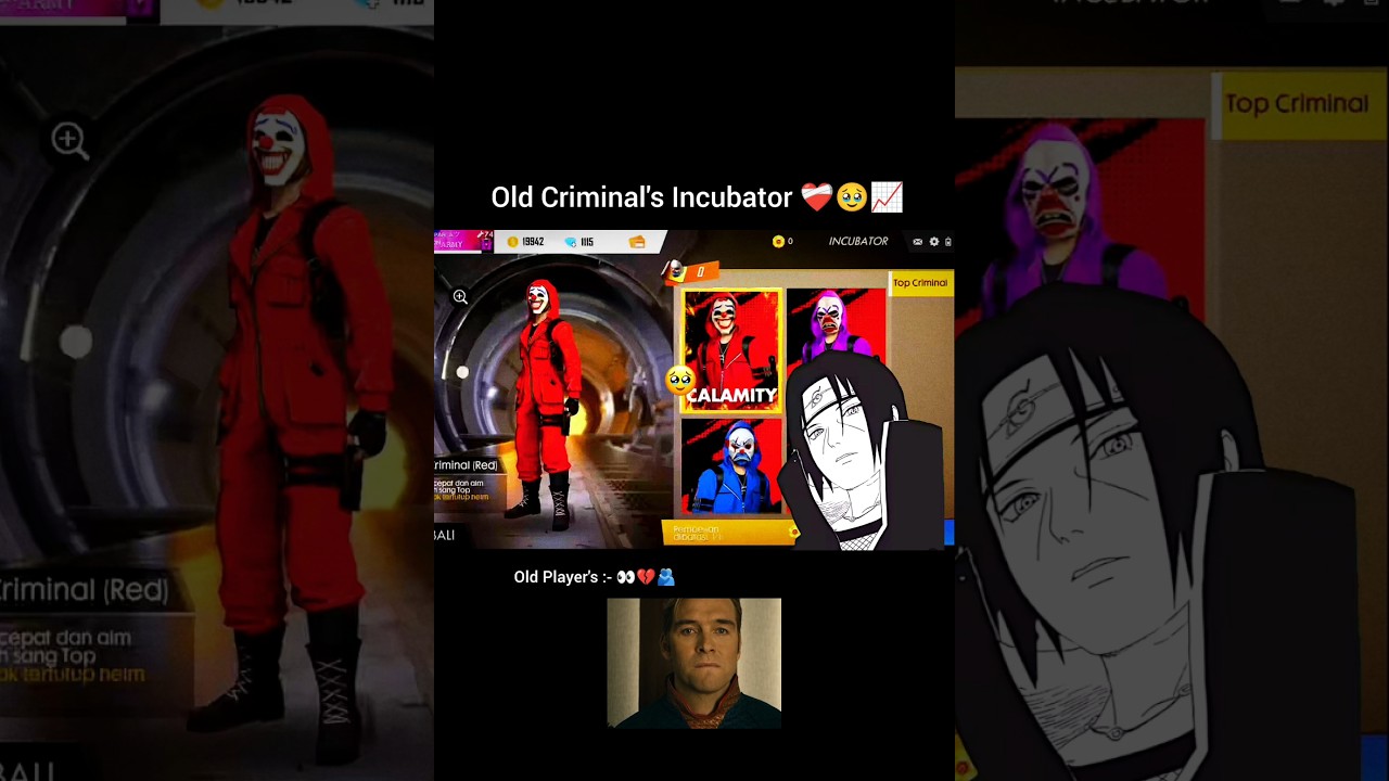 Free Fire Old Criminal Incubator ✨🫠❤️&zwj;🩹 || Free Fire Old Incubator 📈🥹 #shortsfeed #shorts #ffshorts