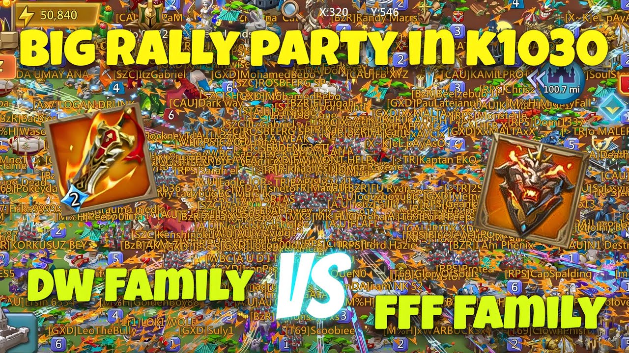 Lords Mobile - Massive rally party in K1030 | Clash of emperors family! Who won this?