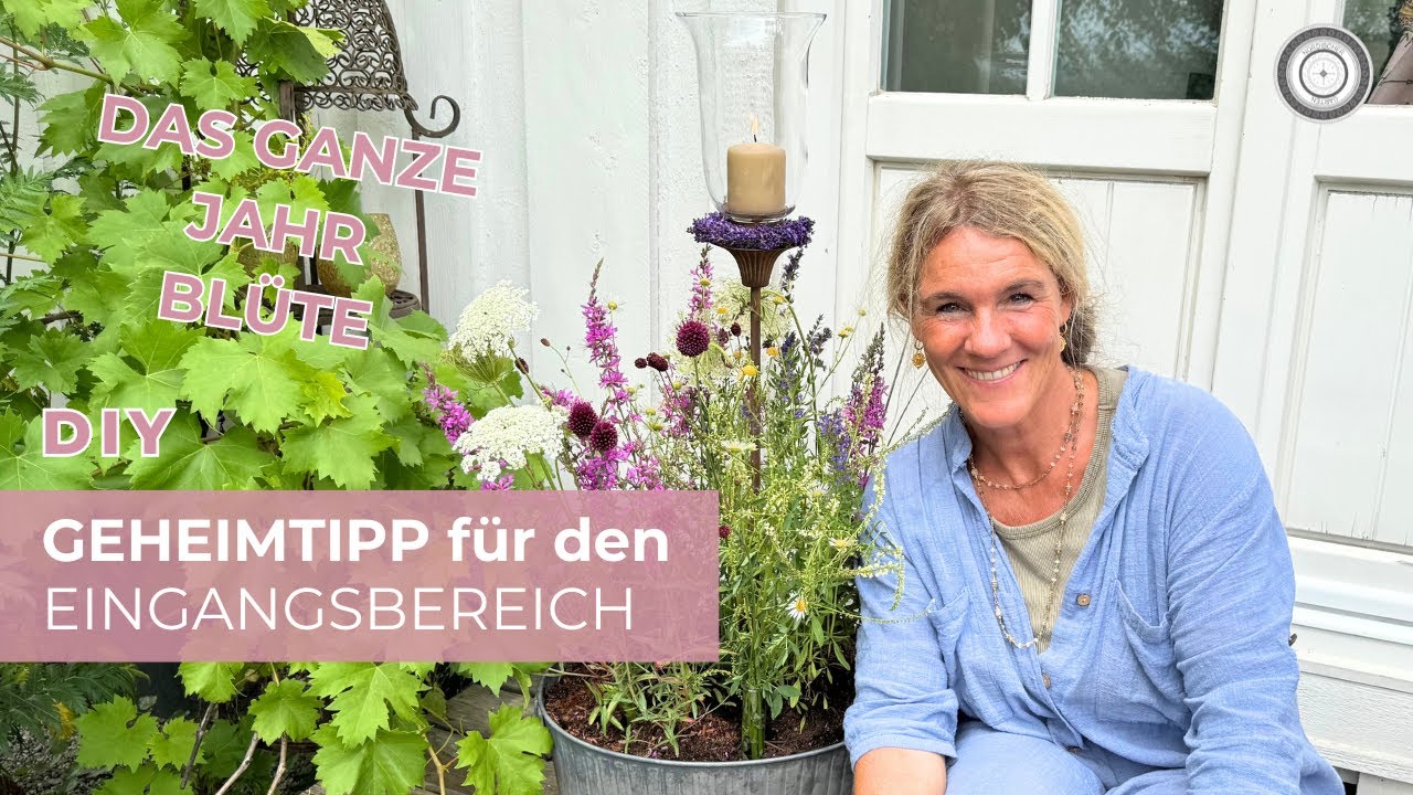DIY - EINGANGST&Ouml;PFE DAUERHAFT bepflanzen - SO HAST DU DAS GANZE JAHR BL&Uuml;TE - Nat&uuml;rliche Eingangsdeko