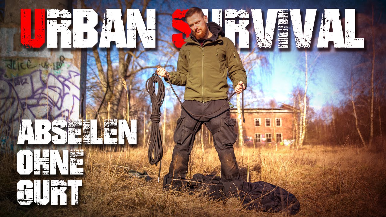 Abseilen ohne Gurt Klettern D&uuml;lfersitz Urban Survival &Uuml;berleben - Deutschland (deutsch/german)