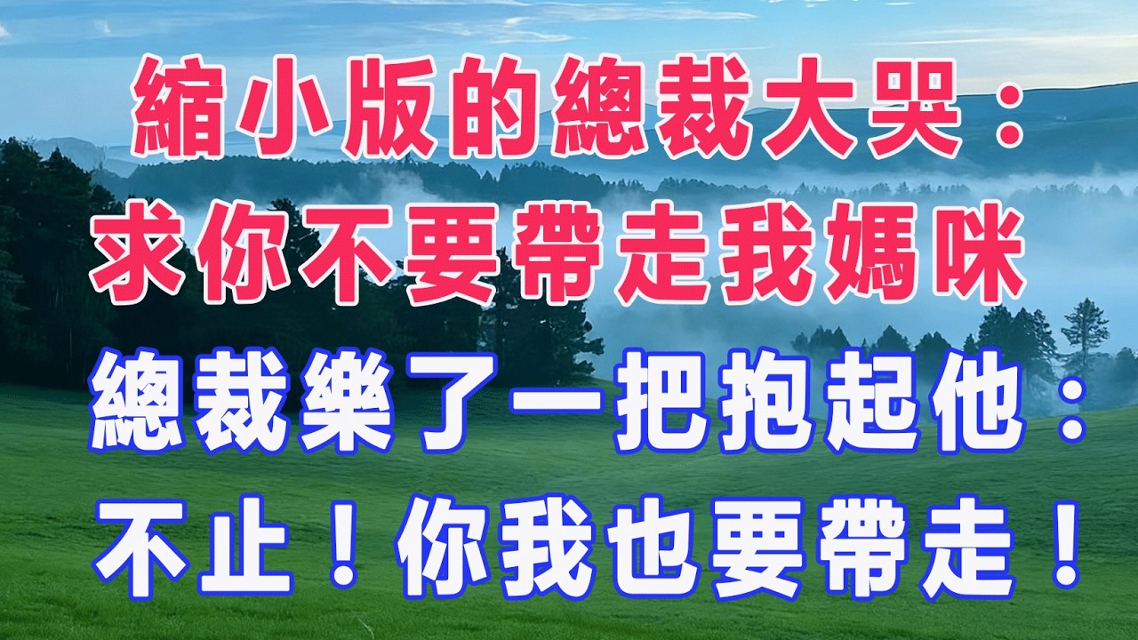 縮小版的總裁大哭:求你不要帶走我媽咪，總裁樂了一把抱起他:不止!你我也要帶走!#甜寵 #情感故事 #現代言情 #小説
