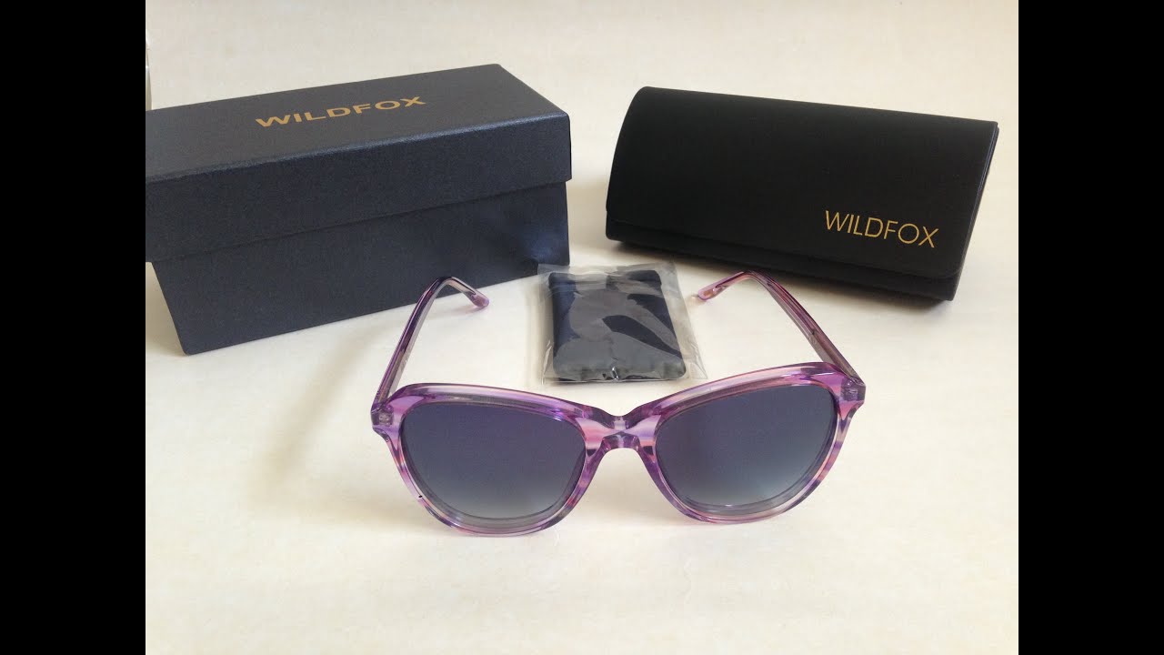 Wildfox Parker Breeze Cat Eye Sunglasses Pink Clear Frame Blue Gray Gradient Lens