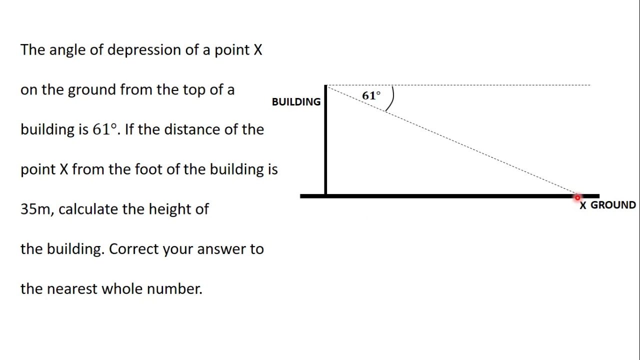 20 Practical Problems involving Angles of Elevation and Depression QUESTION 3