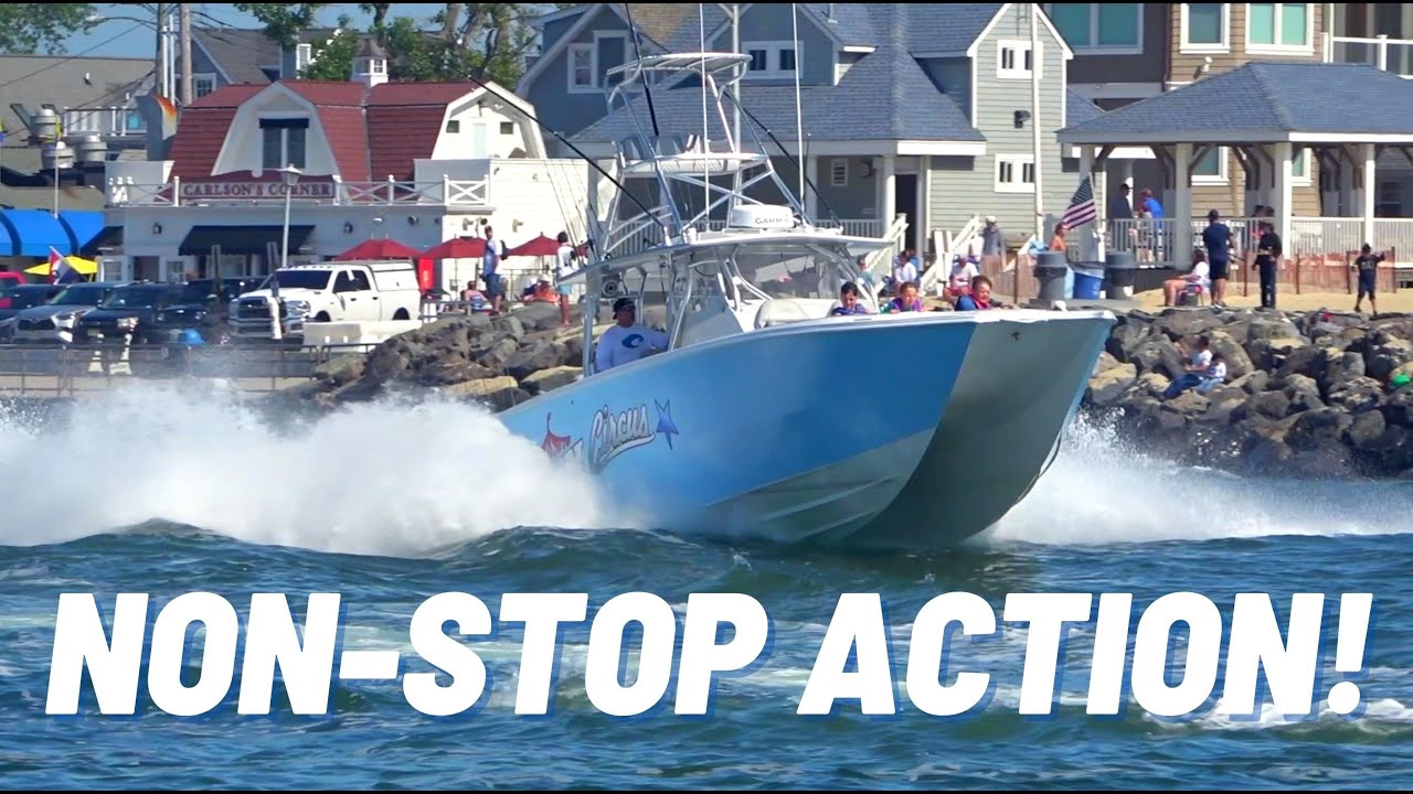 HEAVY BOAT TRAFFIC AT THE MANASQUAN INLET! New Jersey Boat Action  | Shore Boats