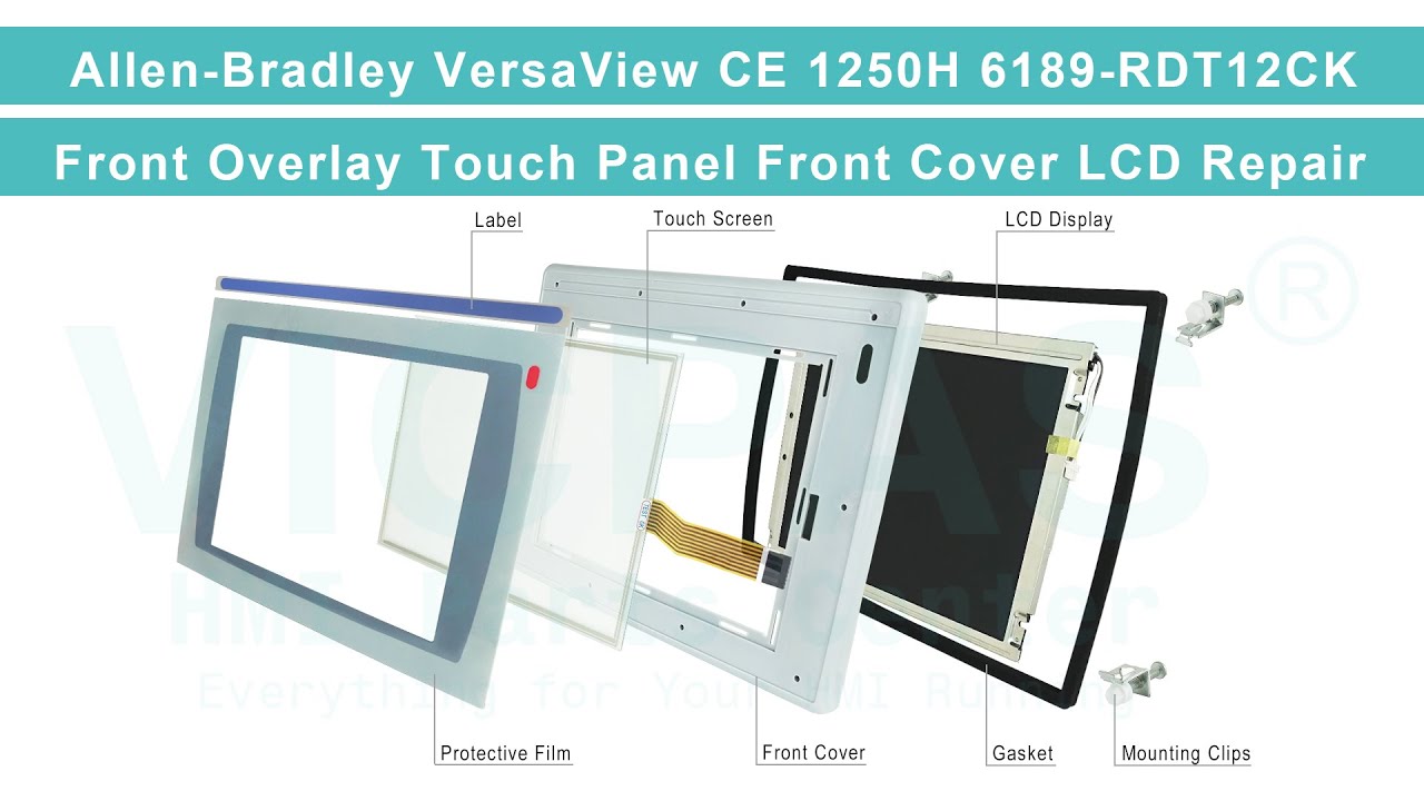 Allen Bradley 6189-RDT12CK Protective Film HMI Panel Glass LCD Display Screen Outer Casing Repair