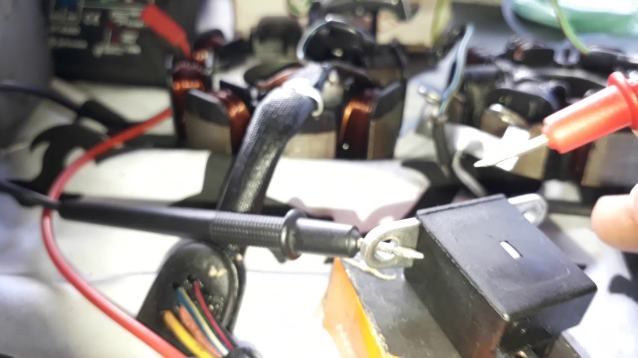 Testando estator e bobina de pulso da xr 200
