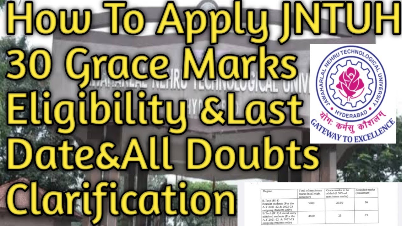 How To Apply JNTUH 30 Grace Marks & Eligibility &Last Date