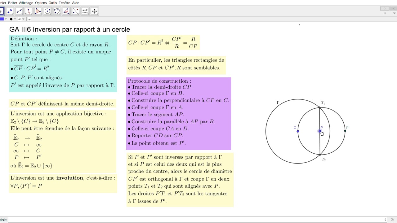 GA III6 Inversion par rapport à un cercle