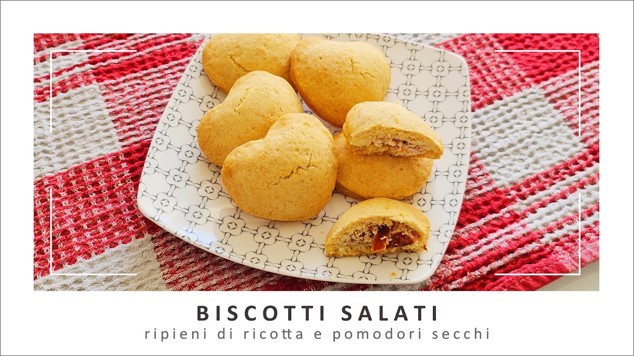 Biscotti salati ripieni di ricotta e pomodori secchi ❤️